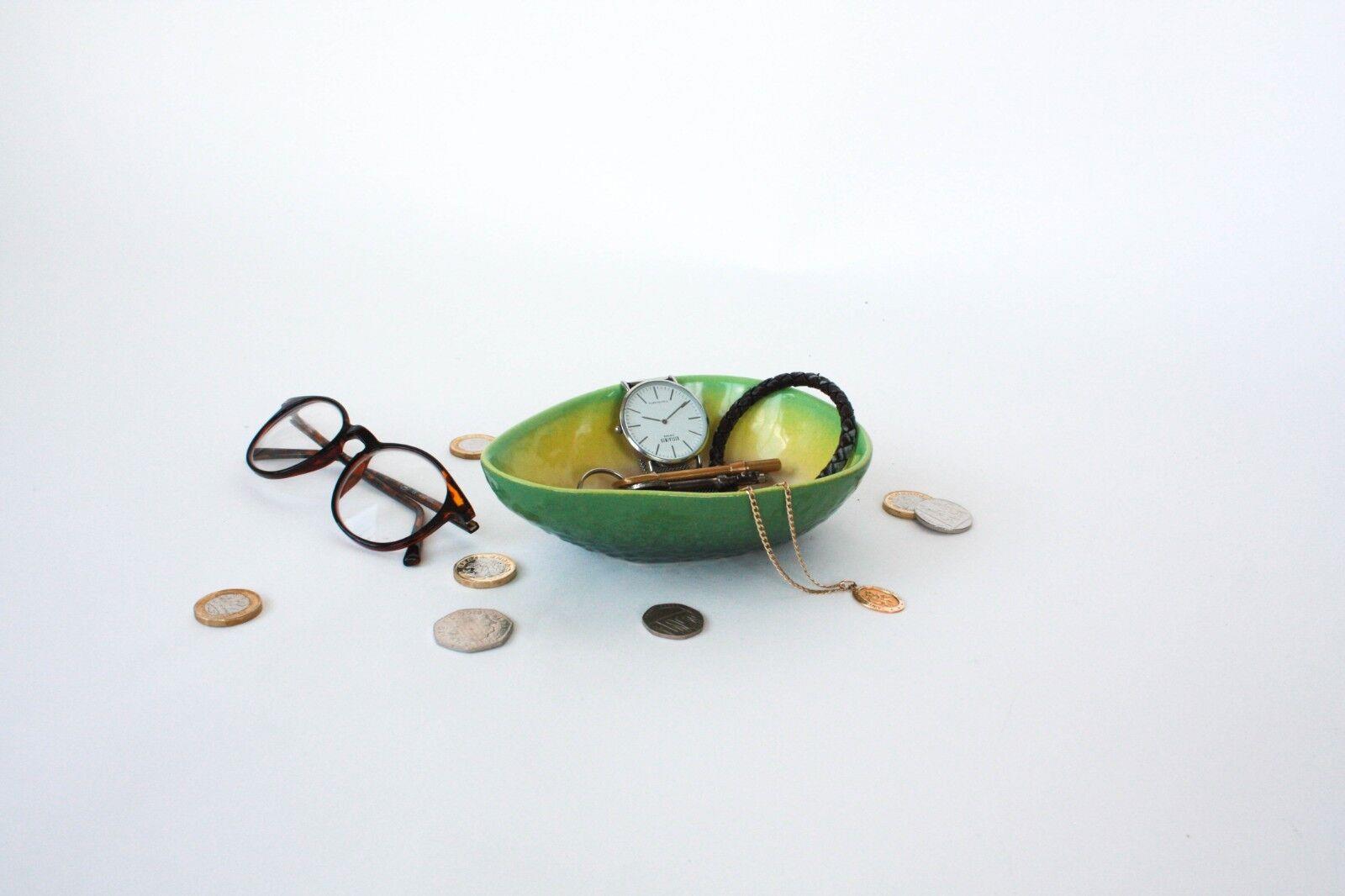 GIFT REPUBLIC Avocado Trinket Bowl Ceramic Green Novelty Gift Homewares