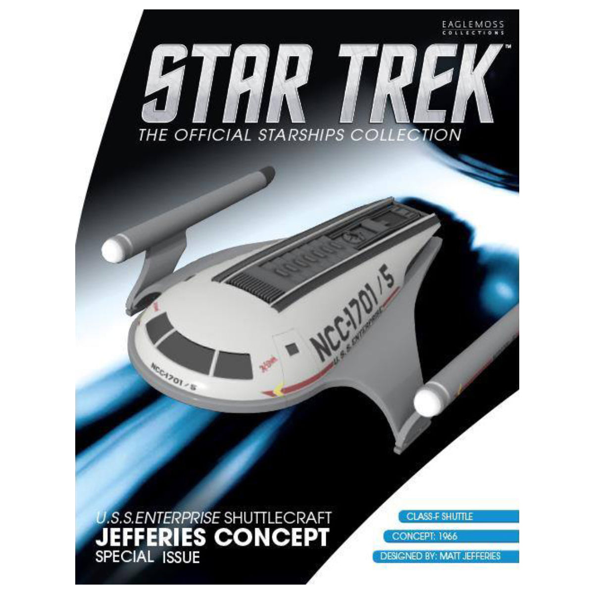 #18 U.S.S. Enterprise Shuttlecraft NCC-1701 / 5 "Al-Biruni" Matt Jefferies Shuttle Concept (TOS) Model Diecast Ship (Eaglemoss / Star Trek)