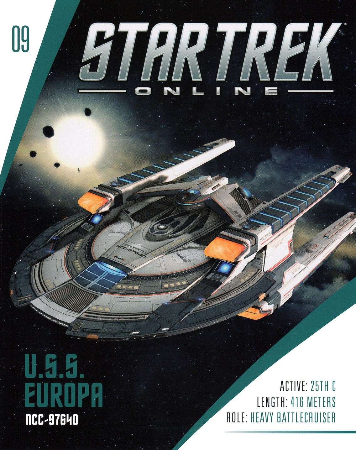 #09 U.S.S. Europa NCC-97640 Europa-Class Battle Cruiser Diecast Model Ship (Star Trek / Eaglemoss)