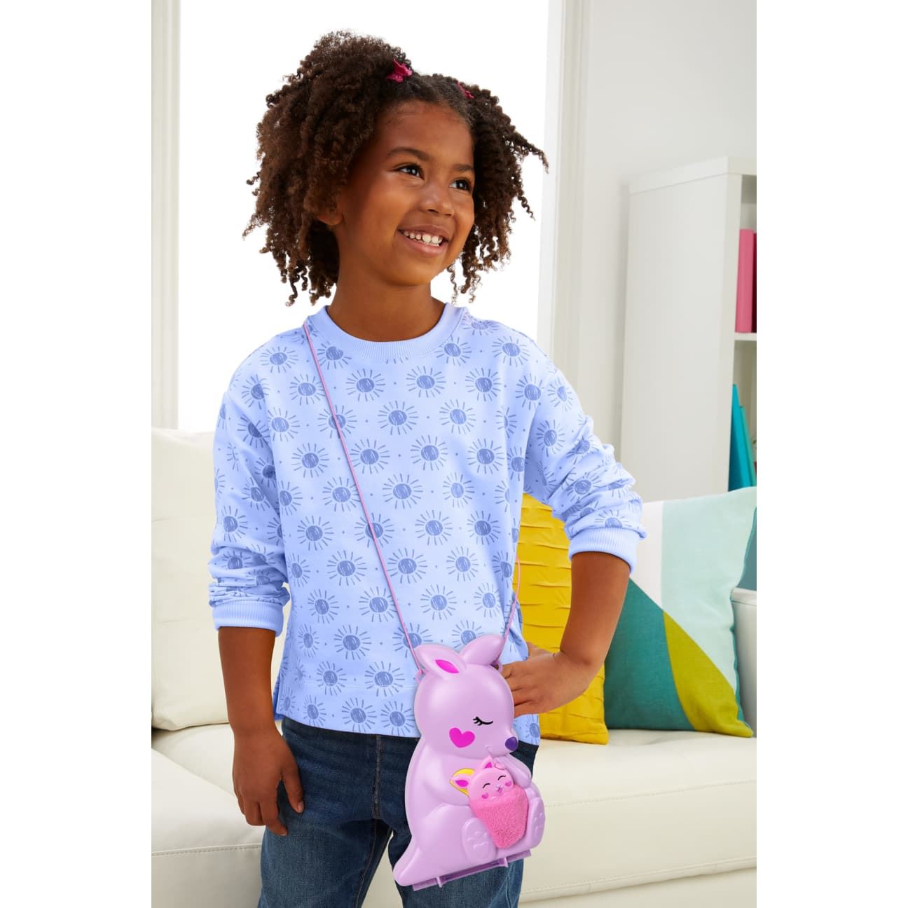 Polly Pocket Mama & Joey Kangaroo Purse Playset HKV50 – Mattel 2-in-1 Compact Travel Bag with 2 Micro Dolls, 7 Animals & Accessories