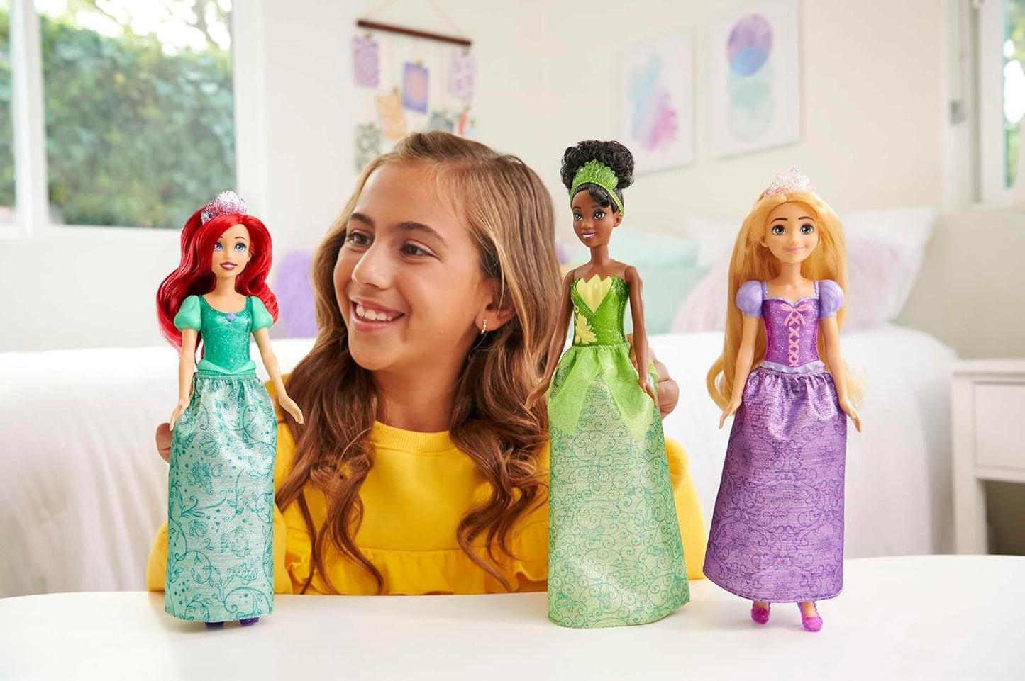 Disney Princess Fashion Dolls 3-Pack HLW45 – Tiana, Rapunzel & Ariel with Sparkling Outfits & Accessories (Mattel)