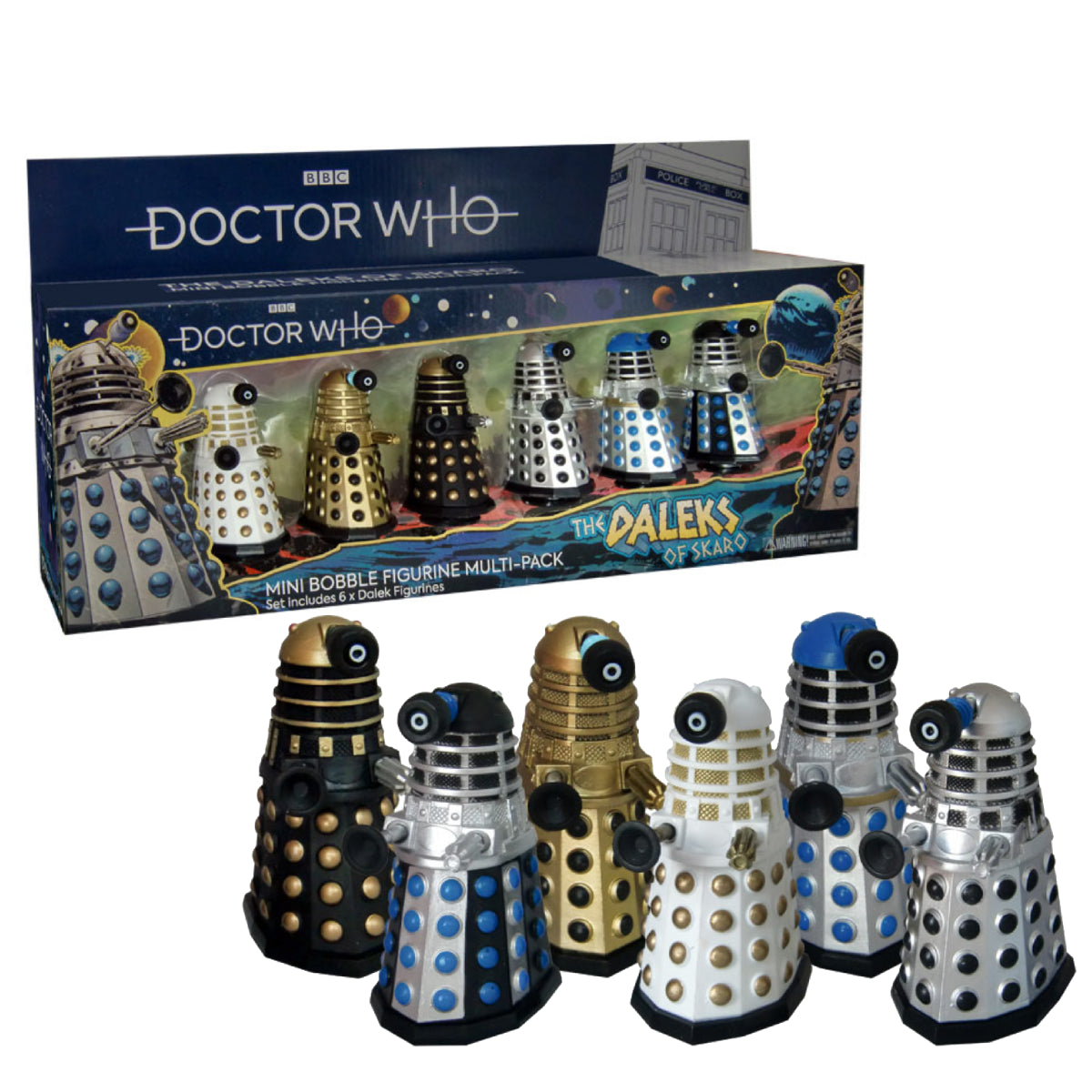 The Daleks of Skaro Mini Bobble Figurine Multi-Pack 6 Dalek Figures (BBC Doctor Who)