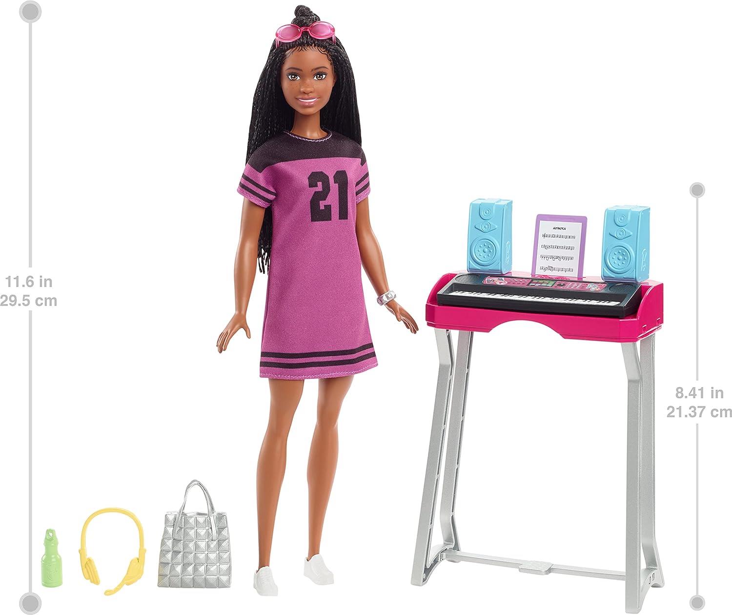 Mattel Barbie Big City Dreams Recording Studio Playset with Keyboard & Doll