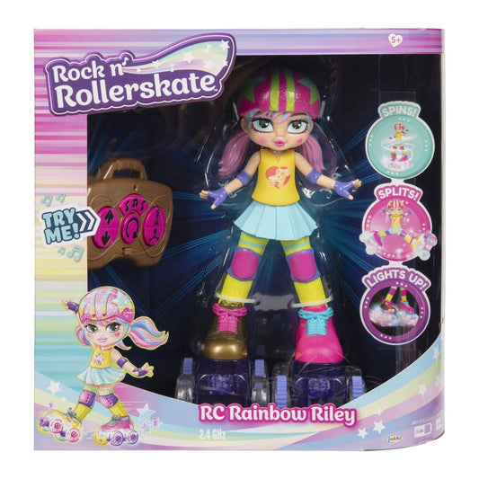 Rock N Rollerskate Rainbow Riley Remote Control 11" Doll Lights & Sounds Ages 3+