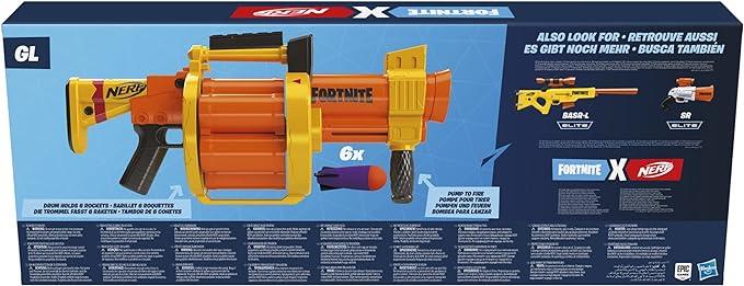 NERF Fortnite GL Rocket-Firing Blaster E8910 Includes 6 Official Nerf Rockets