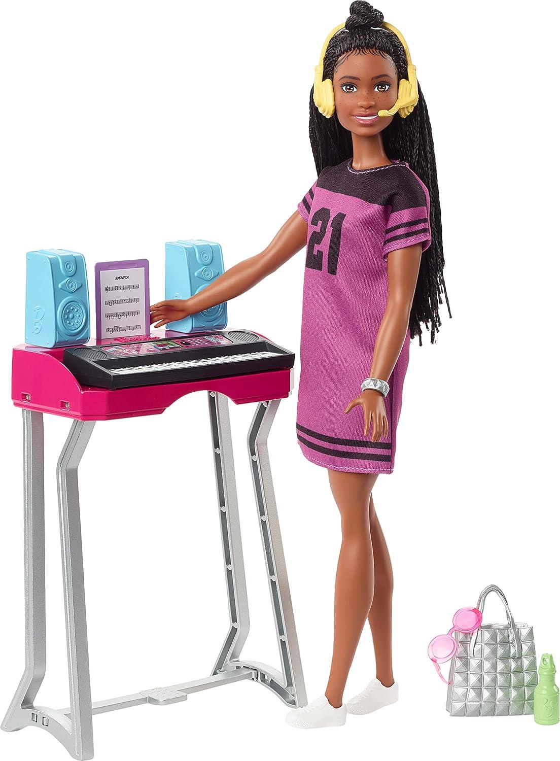 Mattel Barbie Big City Dreams Recording Studio Playset with Keyboard & Doll