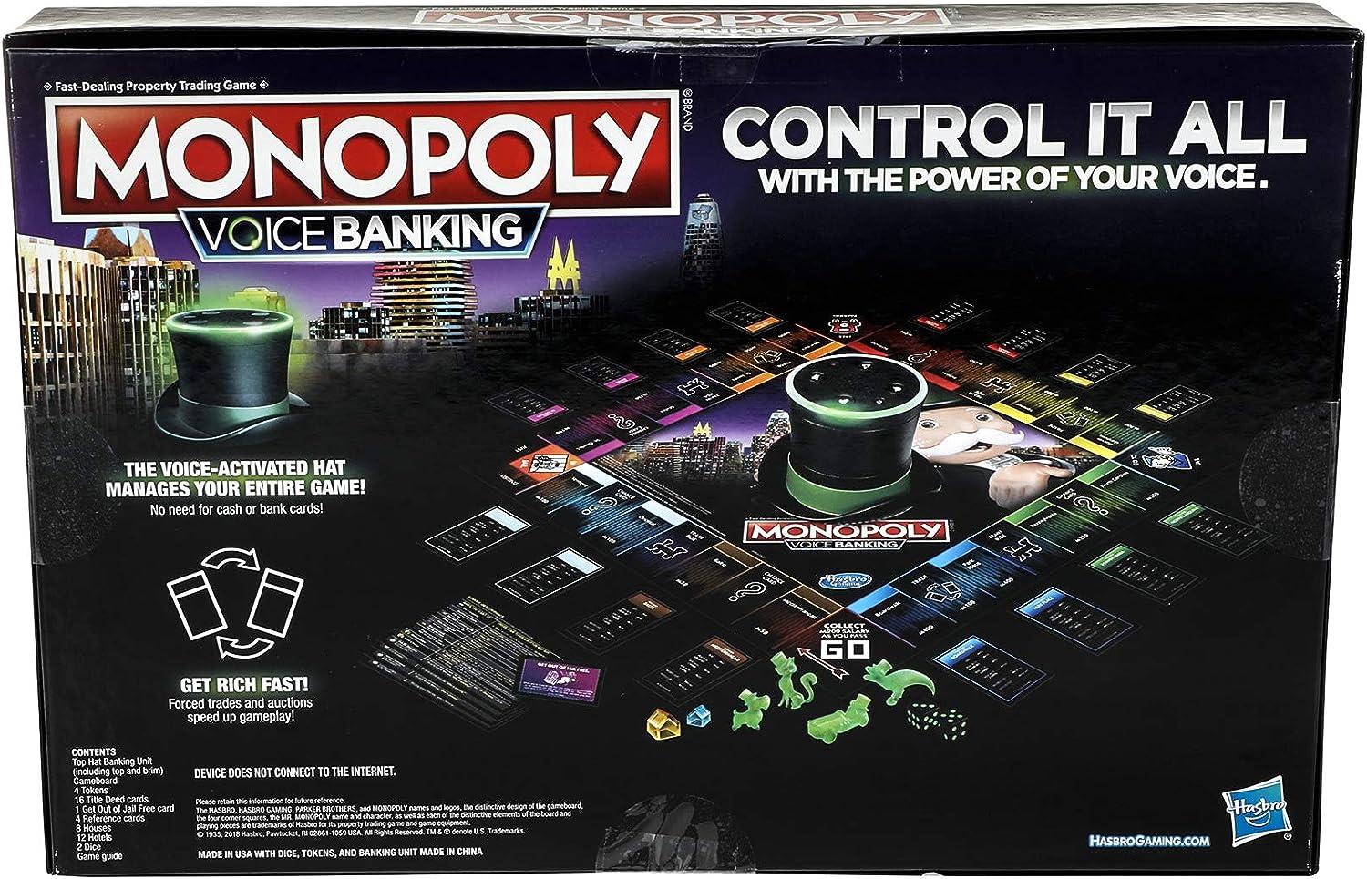 Monopoly Voice Banking Electronic Family Board Game for Kids Ages 8+ E4816