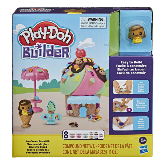 Play-Doh Builder Ice Cream Stand Toy Building Kit Age 5+ Non-Toxic (E9040)