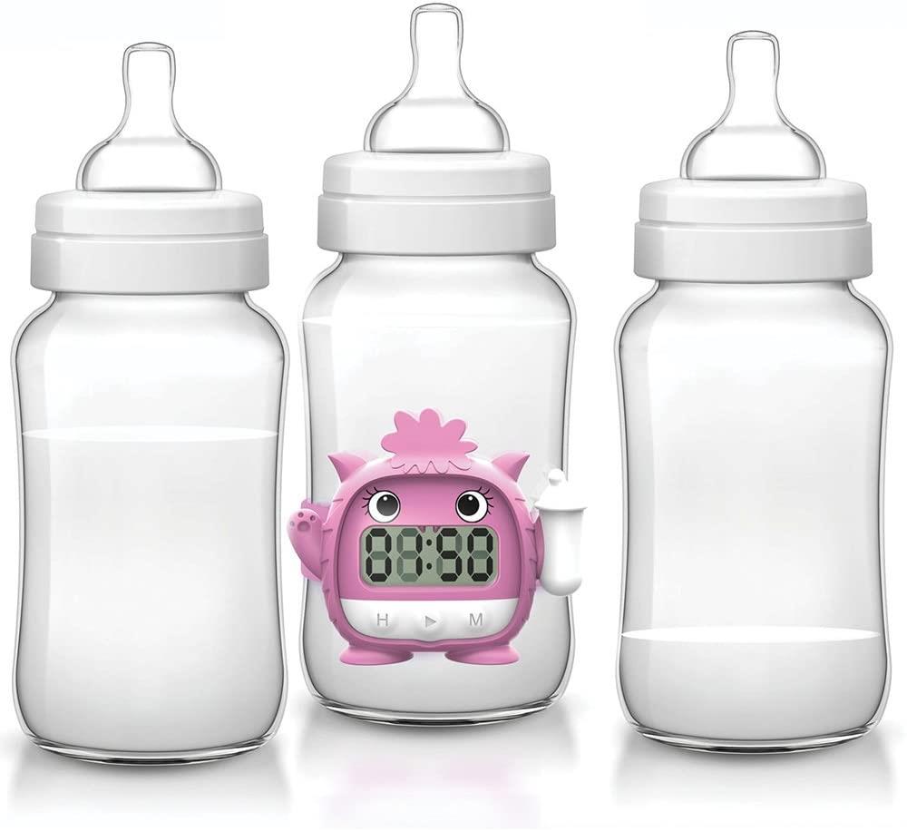 Baby Milk Timer (meiko the Milk Monster) Digital Glow-in-the-Dark PINK