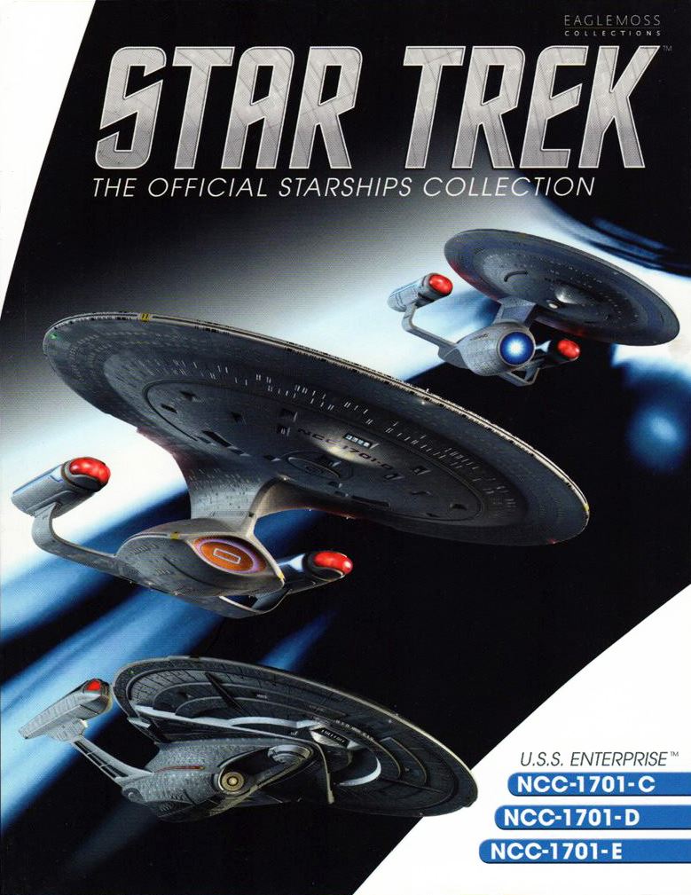 U.S.S. Enterprise Set of 3 - 1701-C, 1701-D, 1701-E Diecast Model Ships (Eaglemoss / Star Trek)
