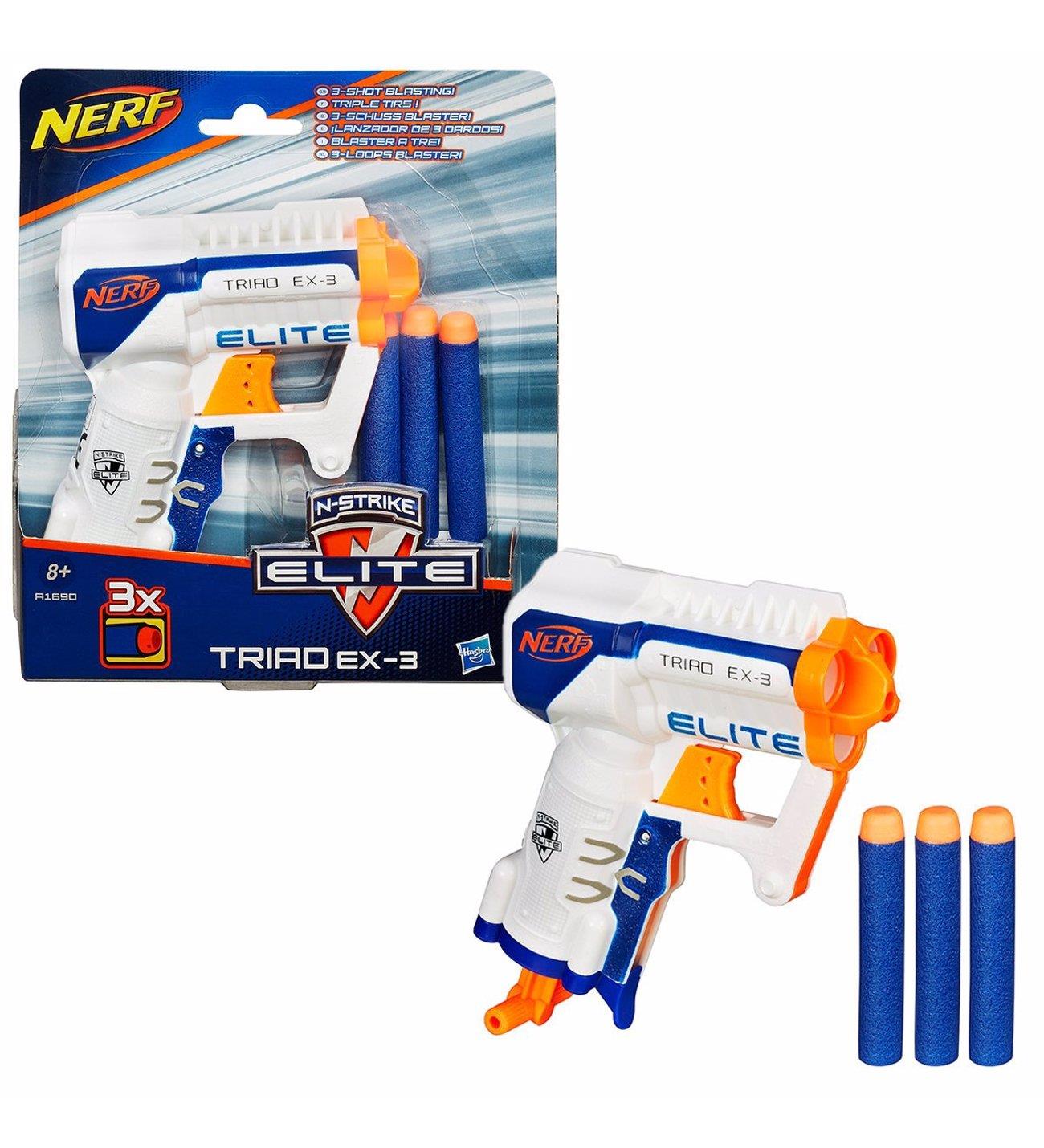 Nerf N-Strike Elite Triad EX-3 Blaster Compact 3-Dart Blaster