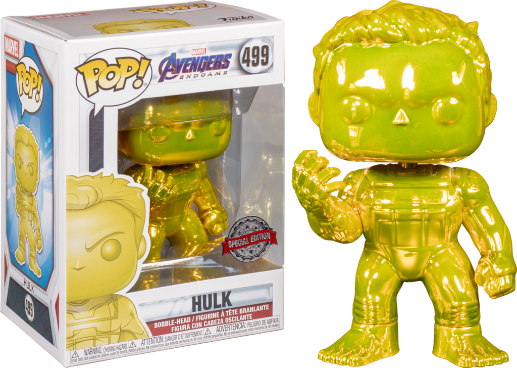 Funko POP! HULK Yellow Chrome #499 Pop Vinyl Avengers 4 Exclusive Figure