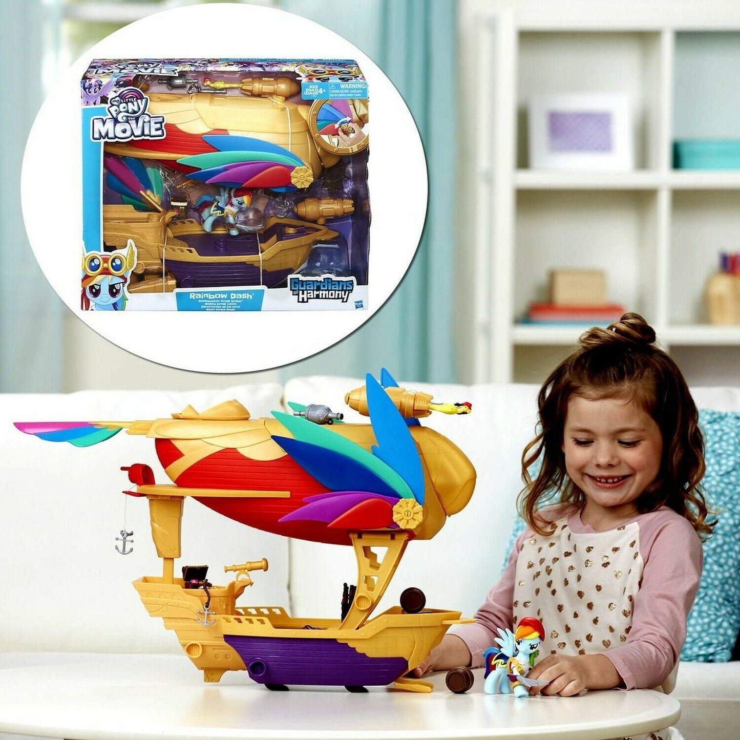 My Little Pony Movie SWASHBUCKLER PIRATE AIRSHIP Rainbow Dash Playset Figure Toy