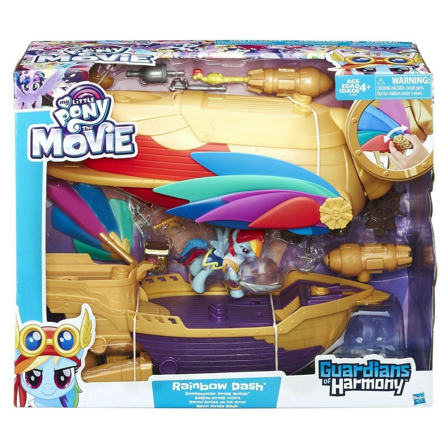 My Little Pony Movie SWASHBUCKLER PIRATE AIRSHIP Rainbow Dash Playset Figure Toy