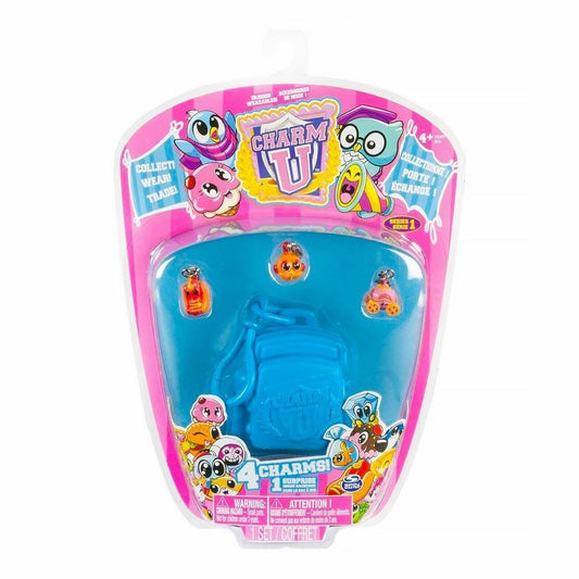 Charm U 4 Figure Pack w/ Blue Backpack & 1 Surprise Charm Official