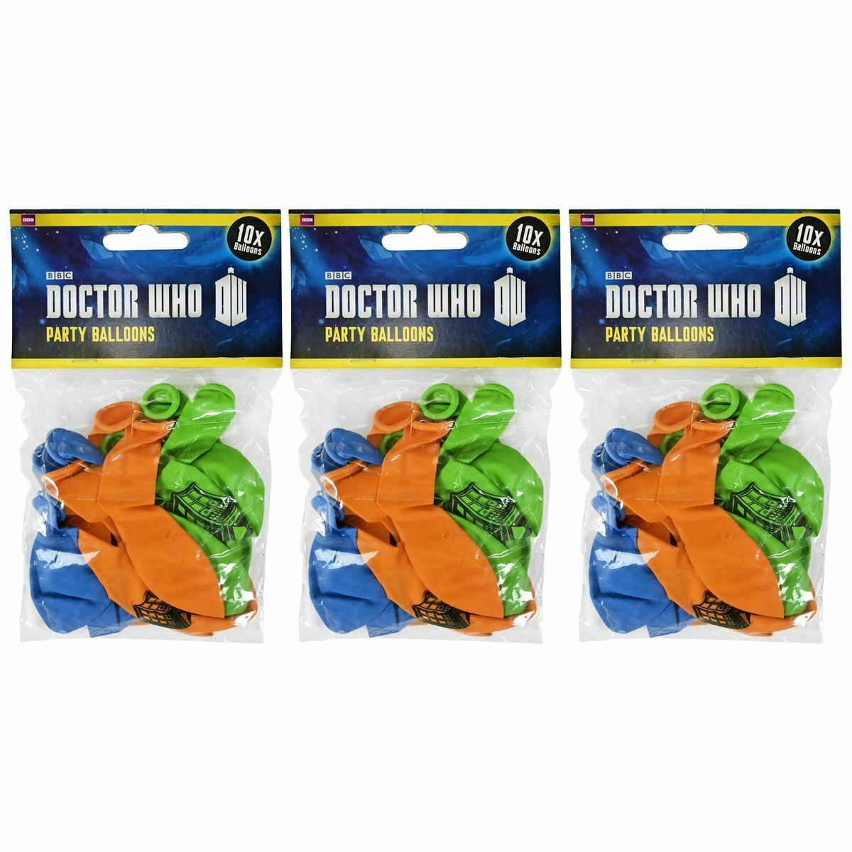 3 PACKS Doctor Who TARDIS Balloons 10 Packs Birthday Party Supplies Official