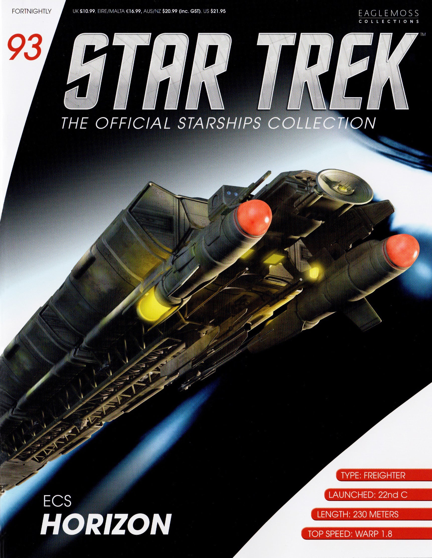 #93 ECS Horizon Ship Die-Cast Model Starship (Eaglemoss / Star Trek)